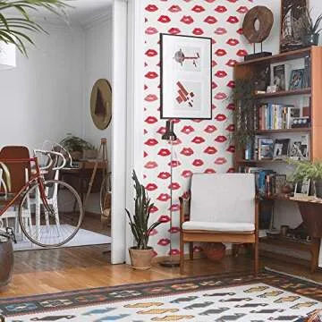 Colorful Red Lips Peel and Stick Wallpaper for Easy Décor
