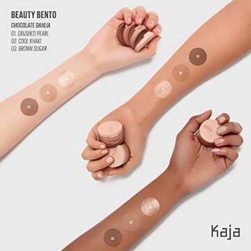 Kaja 3 Colors Eyeshadow - Beauty Bento 08 Chocolate Dahlia | Mosaic Chrome, Shimmer, Matte finish, C...
