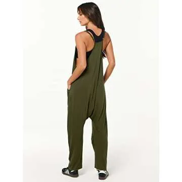 ANRABESS Jumpsuits for Women Casual Summer Overalls Sleeveless Spaghetti Strap Romper Jumpers Trendy Beach Vacation Outfits Army Green Small