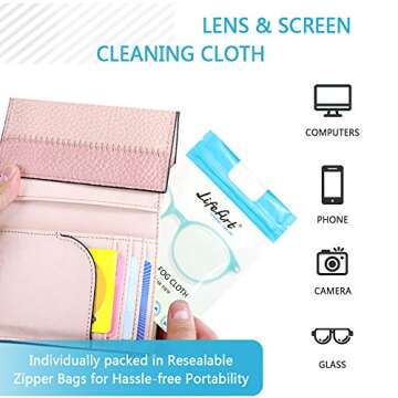 LifeArt Anti Fog Cloth for Eyeglasses, Microfiber Cleaning Cloth for Screen, Goggles and Ski Masks, Nano Technology, Reusable 700 Times, Safe on All Types of Lens Coating, Streak-Free (5 Pack)