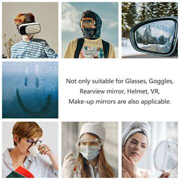 LifeArt Anti Fog Cloth for Eyeglasses, Microfiber Cleaning Cloth for Screen, Goggles and Ski Masks, Nano Technology, Reusable 700 Times, Safe on All Types of Lens Coating, Streak-Free (5 Pack)