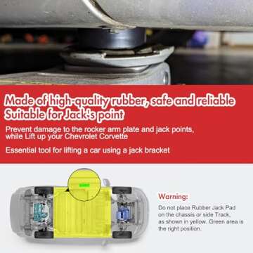 Toolly Floor Jack Pad Adapter, Jack Lifting Pad Compatible with Chevrolet Corvette C5 C6 C7, Jack Point Pad Sturdy Adapter Rubber Jack Puck (4 Pack)