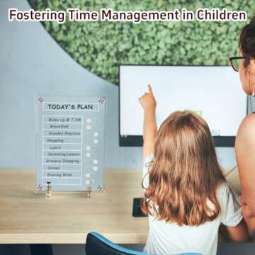 NiHome Clear Acrylic Magnetic to Do List Planning Board with Sliders & Desktop Stand, Multi-Functional Chore Chart for Kids & Adults, Checklist Routine Chart Task Board with Marker for Fridge & Desk