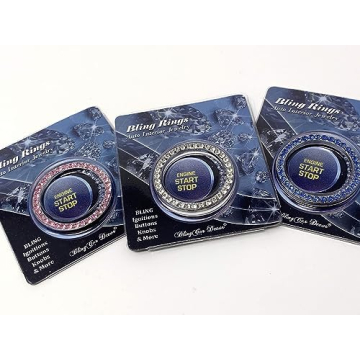 Silver Crystal Rhinestone Car Bling Sticker Ring Emblem Auto Start