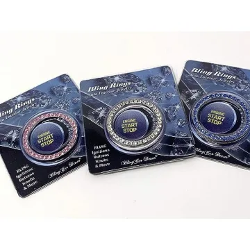 Silver Crystal Rhinestone Car Bling Sticker Ring Emblem Auto Start