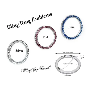 Silver Crystal Rhinestone Car Bling Sticker Ring Emblem Auto Start