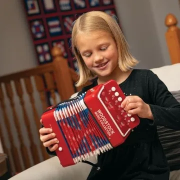 Woodstock Kids Red Accordion 10 Keys Beginner Music Toy
