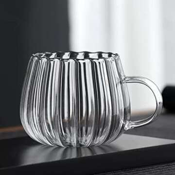 Zerodeko Pumpkin Shaped Glass Mugs - Stylish Drinkware for All Occasions