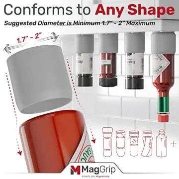 Magnetic Spice Jars Grip - Space Saving Kitchen Gadget for RVs & Campers