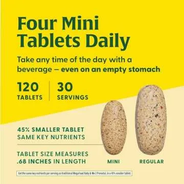 MegaFood Baby & Me 2 Prenatal Vitamin & Minerals - Vitamins for Women - with Folate (Folic Acid Natural Form), Choline, Iron, Iodine, Vitamin C, Vitamin D and More - 120 Mini Tabs (30 Servings)