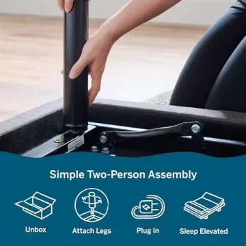 LUCID L300 Adjustable Bed Frame - Head and Foot Incline - USB - Wireless Remote - Easy 2 Person Assembly - Quiet Motor - Relax - TV - Working - Reading - Ergonomic - Electric Bed Base - Twin XL Size