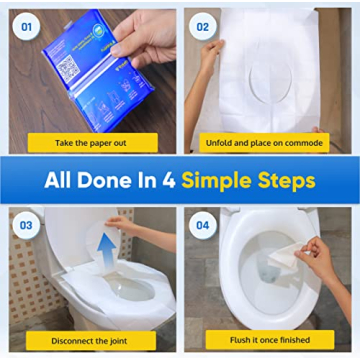 Traletry Disposable Toilet Seat Covers - 50 Pack for Travel