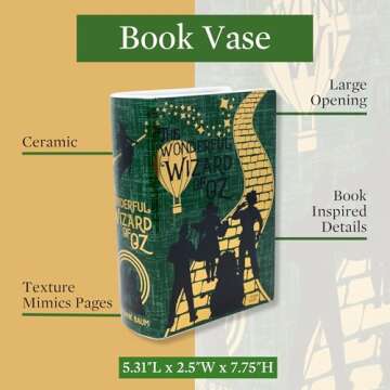 Steel Mill & Co Original Large Book-Shaped Decorative Vase for Home Decor