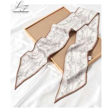 Hioyiwse Head Scarf Hair Neck Scarves For Women Purse Bag Scarfs For Handbags Silky Long Thin Satin Headscarf Fashion Lightweight 59 * 5.9inch B17