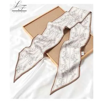 Hioyiwse Head Scarf Hair Neck Scarves For Women Purse Bag Scarfs For Handbags Silky Long Thin Satin Headscarf Fashion Lightweight 59 * 5.9inch B17