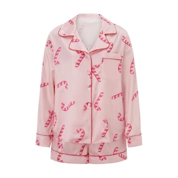 Luckinbaby Women Satin Christmas Pajamas - Festive Comfort