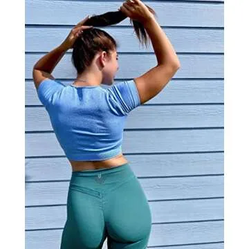 TomTiger Yoga Shorts for Women Tummy Control High Waist Biker Shorts Exercise Workout Butt Lifting Tights Women's Short Pants (Green, M)