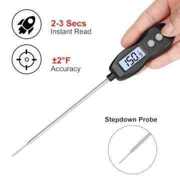 Digital Meat Thermometer Backlight,Waterproof Instant Read Food Thermometer for Cooking and Grilling...