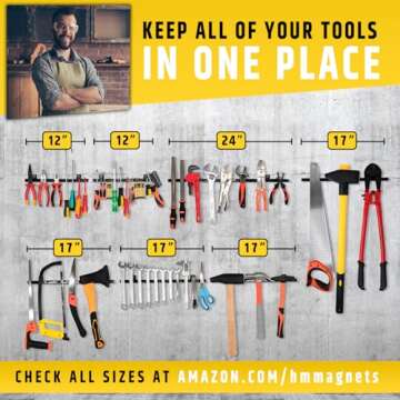 17" Heavy-Duty Magnetic Tool Holder (Upgraded Version) - Extremely Powerful Magnetic Pull Force to H...