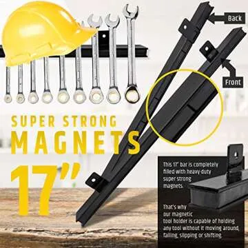 17" Heavy-Duty Magnetic Tool Holder (Upgraded Version) - Extremely Powerful Magnetic Pull Force to Hold Heavy Tools - Professional Space-Saving Magnetic Tool Bar - Metal Tool Organizer Rack/Strip