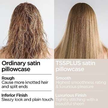 TSSPLUS King Size Pillow Cases Set of 2, White Pillow Covers, Silk Pillow Cases, Satin Pillowcase, Anti Acne, Cooling, Beauty Sleep, Room Decor, Gifts for Women Men (King, Ivory-2pcs)