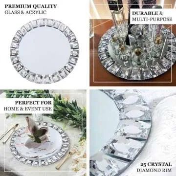 Premium Silver Jeweled Charger Plates for Events