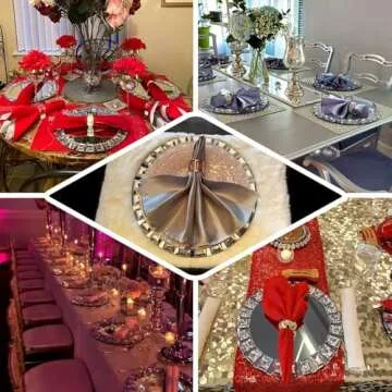 Premium Silver Jeweled Charger Plates for Events