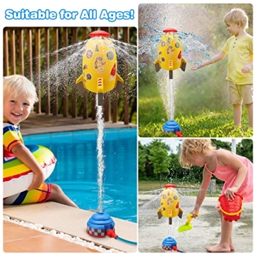 Water Rocket Sprinkler Toy Launcher for Kids Outdoor Fun