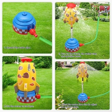 Water Rocket Sprinkler Toy Launcher for Kids Outdoor Fun