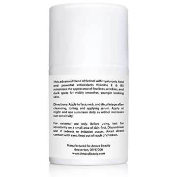 Retinol Cream 2.5% with Hyaluronic Acid for Radiant Skin