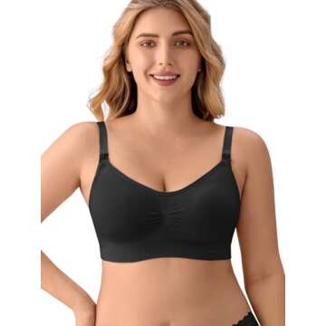Angelhood Nursing Bra 5 Pack Womens Maternity Breastfeeding Bra Seamless Wireless Sleep Bra with Bra...