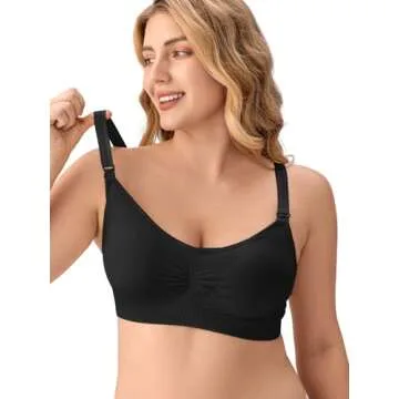 Angelhood Nursing Bra 5 Pack Womens Maternity Breastfeeding Bra Seamless Wireless Sleep Bra with Bra Extenders