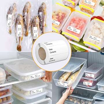 Labelebal 500pcs Food Labels - Removable Kitchen Labels
