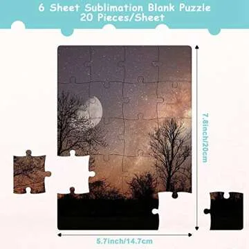 Skylety 6 Sets Sublimation Blanks Puzzles - Perfect for DIY Crafts and Gifts!