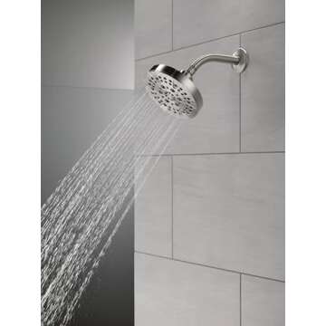 DELTA FAUCET FAUCET 5-Spray Brushed Nickel Shower Head, DELTA FAUCET Shower Head Brushed Nickel, Sho...
