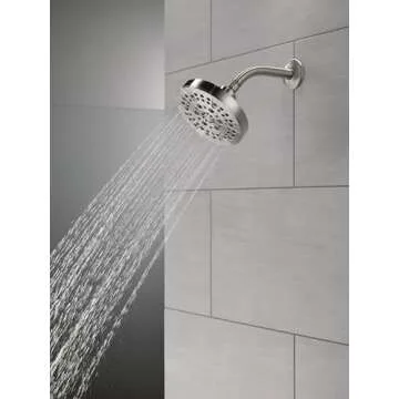 DELTA FAUCET FAUCET 5-Spray Brushed Nickel Shower Head, DELTA FAUCET Shower Head Brushed Nickel, Sho...