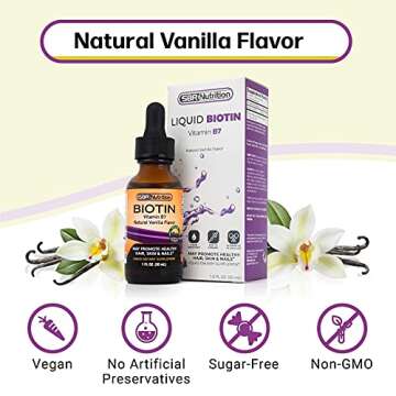 Biotin Liquid Drops - 5000mcg Vanilla Flavor