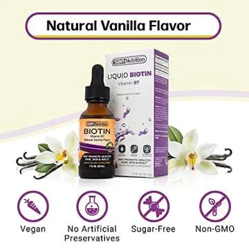 Biotin Liquid Drops - 5000mcg Vanilla Flavor