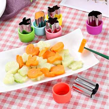 1" Vegetable Cutter Shapes Set - Mini Cookie Cutters Fruit Cookie Pastry Stamps Mold for Kids Baking and Food Supplement Tools Accessories (30pack)