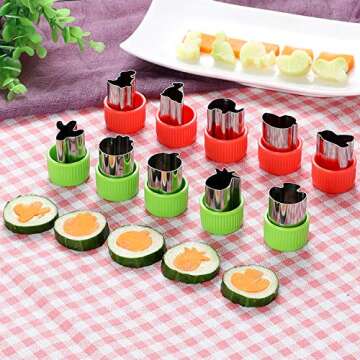 1" Vegetable Cutter Shapes Set - Mini Cookie Cutters Fruit Cookie Pastry Stamps Mold for Kids Baking and Food Supplement Tools Accessories (30pack)