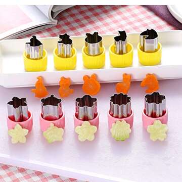 1" Vegetable Cutter Shapes Set - Mini Cookie Cutters Fruit Cookie Pastry Stamps Mold for Kids Baking and Food Supplement Tools Accessories (30pack)