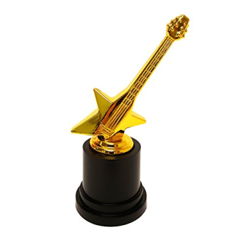 Playscene Plastic Gold Trophies - Rock Star Celebration Pack (12 Pack)