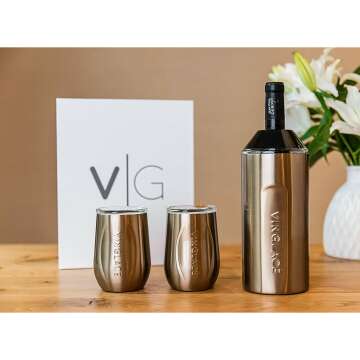 Vinglacé Wine Chiller Set with Glasses - Perfect Gift