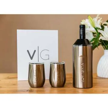 Vinglacé Wine Chiller Set with Glasses - Perfect Gift