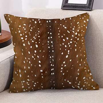 SPXUBZ 108 Fur Print Deerskin Fawn Gold Lumbar Cotton Throw Pillow Cover Home Decor Nice Gift Indoor...