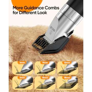 oneisall Cat Clippers,Quiet Cat Hair Trimmer for Matted Hair,Rechargeable Cat Grooming Supplies for Thick/Curly/Fin Hair,Cordless Cat Grooming Kit