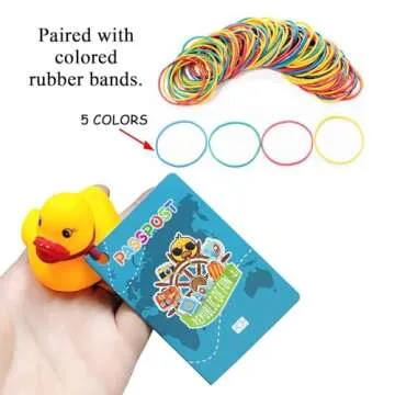 Duck Tags, Passport Cruising Rubber Duck Tags, Cruising Tags Duck Tags Ducking Games Card, 50 Pack Duck Tags, 50 Rubber Bands-You Found a Duck