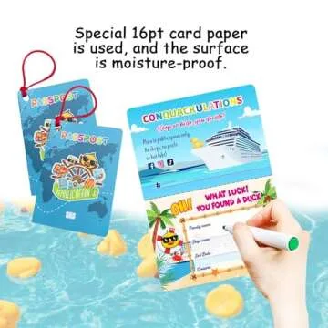 Duck Tags, Passport Cruising Rubber Duck Tags, Cruising Tags Duck Tags Ducking Games Card, 50 Pack Duck Tags, 50 Rubber Bands-You Found a Duck