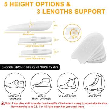 RTDEP 5-Layer Silicone Height Increase Insole for All