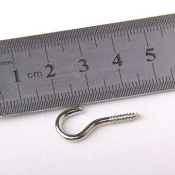 CJESLNA 50pcs Screw Hook Eye Silver - Durable Hanging Solution